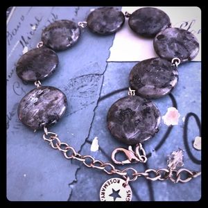 🖤Larvakite Black Moonstone Norwegian stone bracelet STUNNING